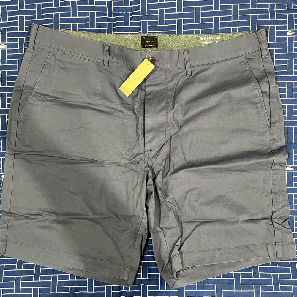 J. Crew Blue Flat Front Shorts Size 38 9 Inch Inseam